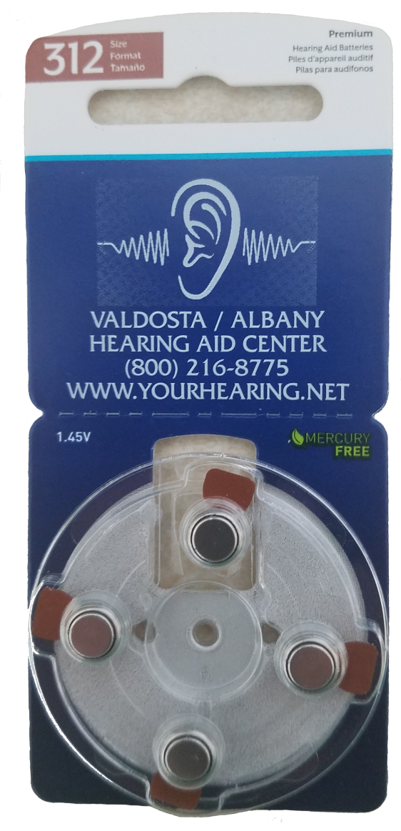 Size 312 Hearing Aid Batteries 4 Pack